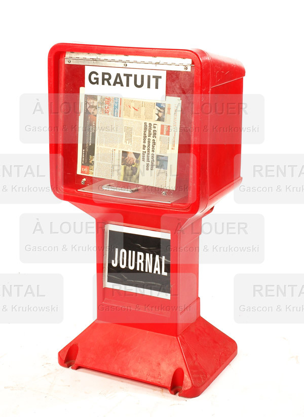 Boîte distributrice à journaux, plastique rouge