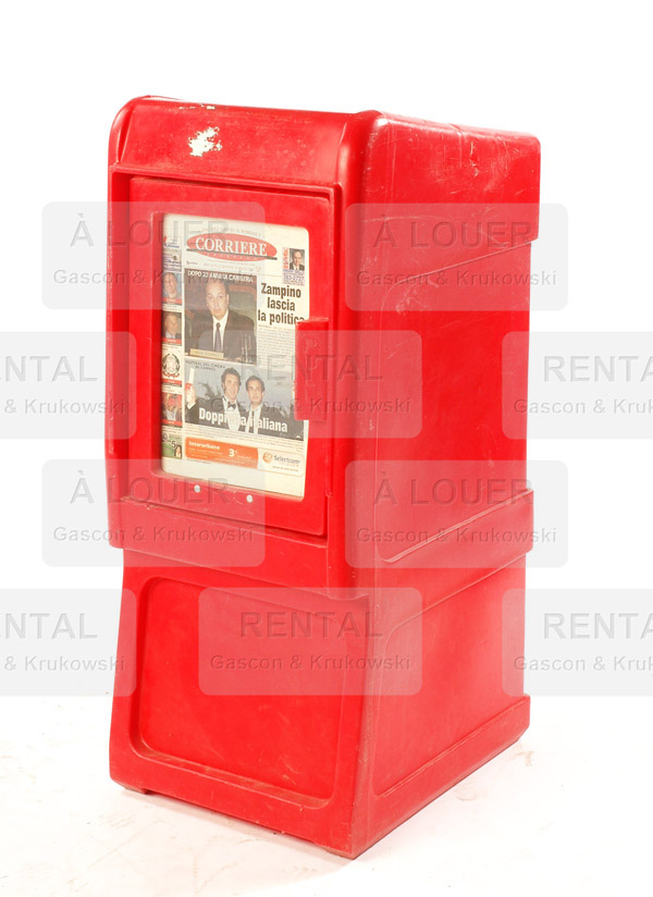 Distributrice / boite à journaux, plastique rouge