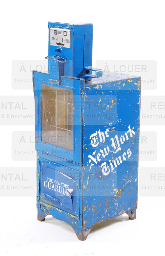 Boîte distributrice à jounaux THE NEW YORK TIMES métal bleu