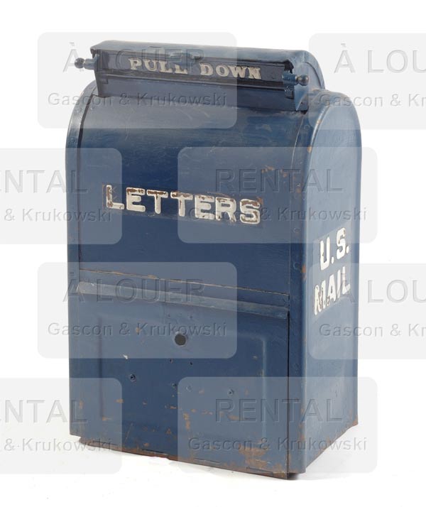 Boîte aux lettres, métal bleu