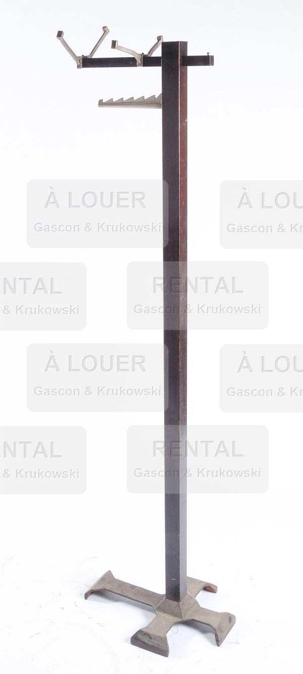 Porte-manteau / patère en bois foncé + métal gothique