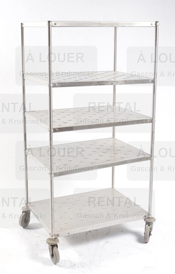 Chariot en stainless, 5 tablettes